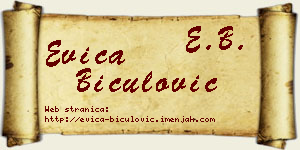 Evica Biculović vizit kartica